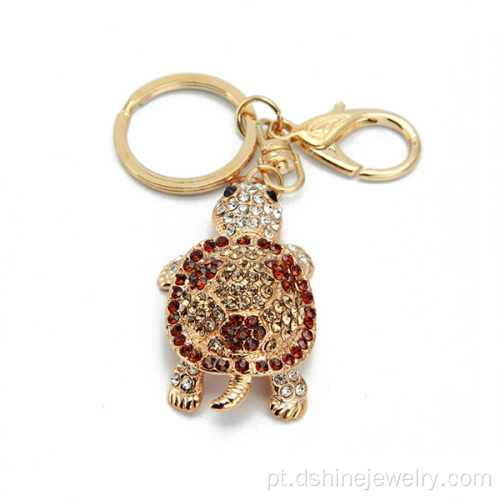 18k ouro tartaruga Hollow Keychain chaveiros Metal personalizado